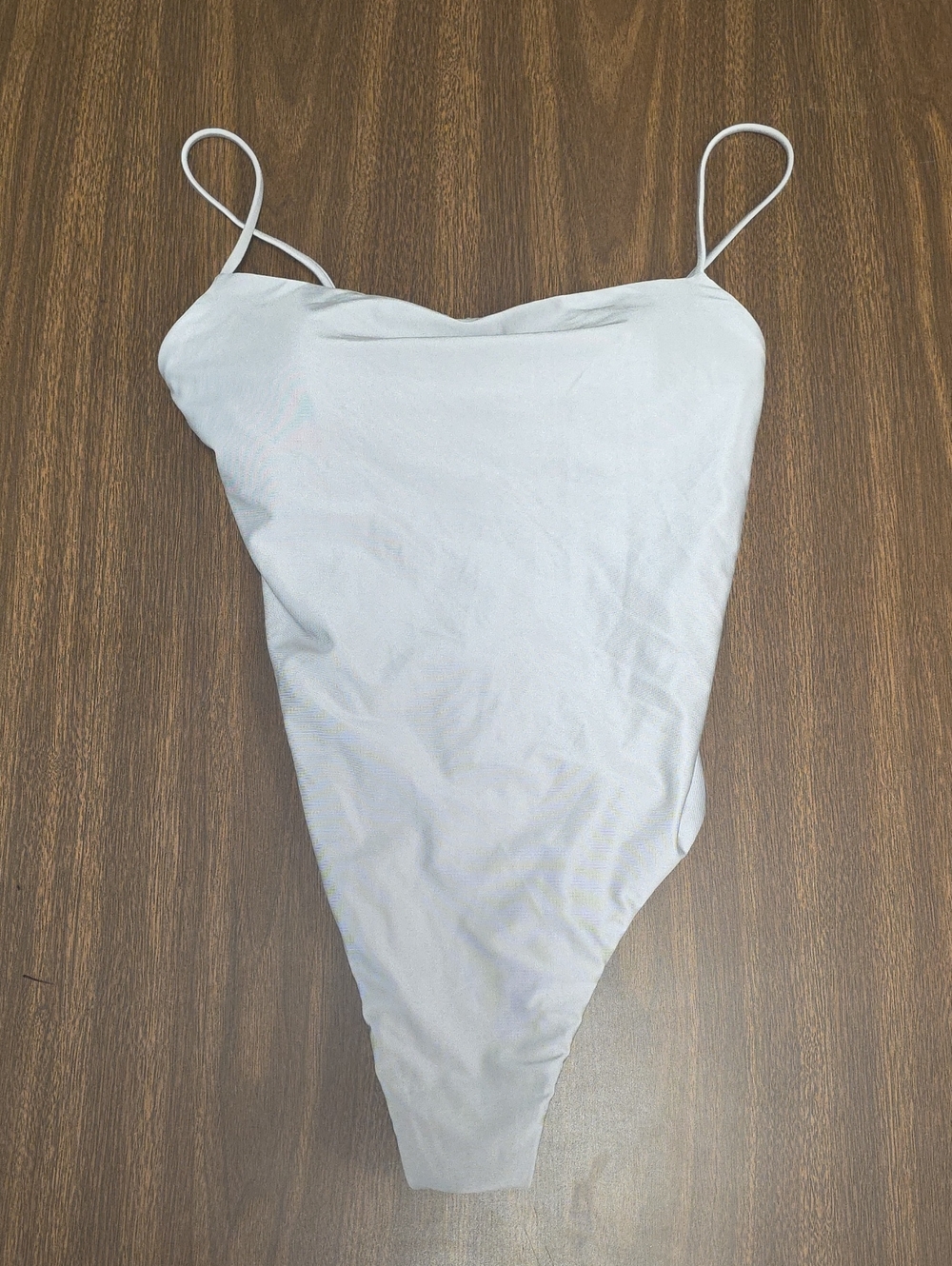 Women's Medium High Leg Cheeky One-Piece | NEW WITH TAGS | Silver